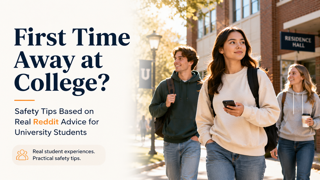 Leaving Home for College? Students walking together on campus, discussing safety tips and experiences.