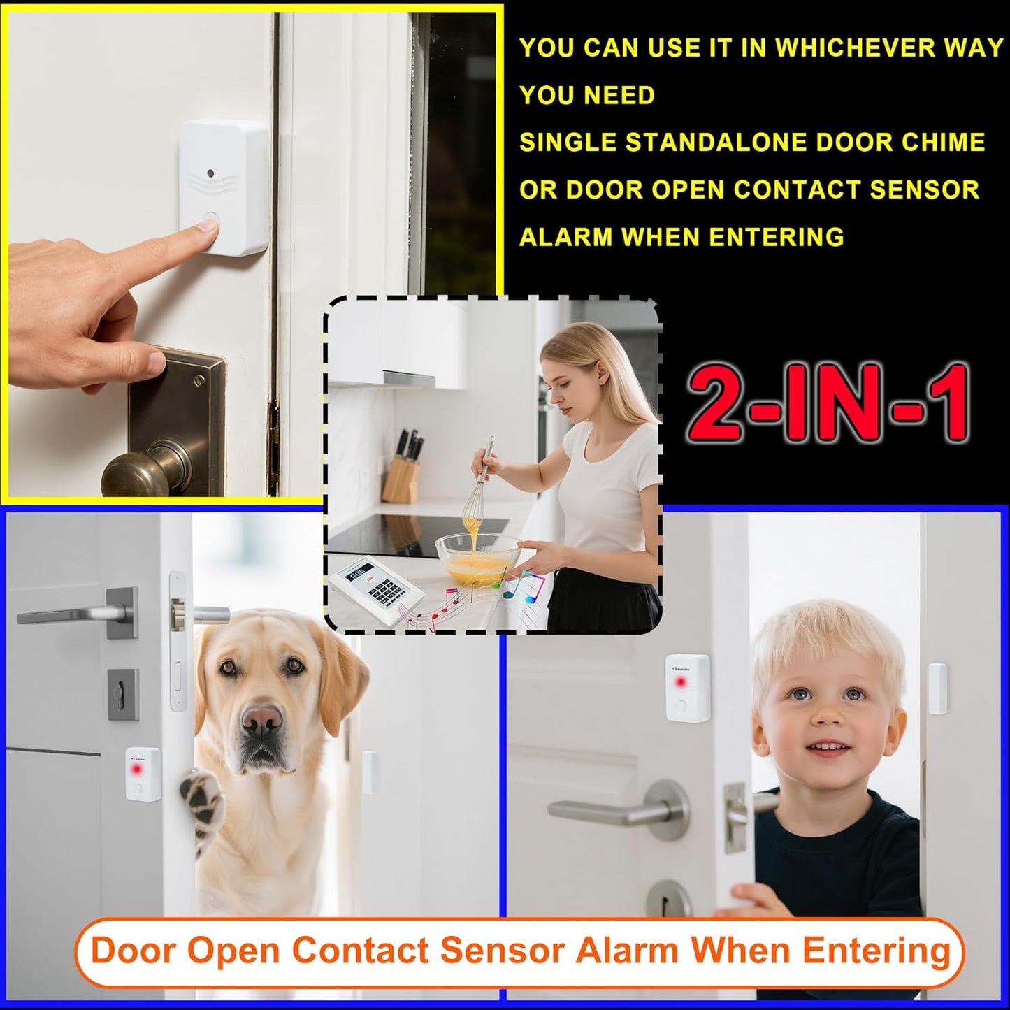 4G LTE LifeAlert System for Seniors - No Monthly Fee | Wireless Emergency Call Button with LCD Receiver, Waterproof Wristband, Call Button, Door Alarm