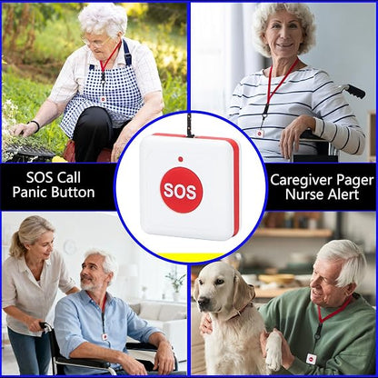 Wireless Caregiver Pager with SOS Call Button for Seniors