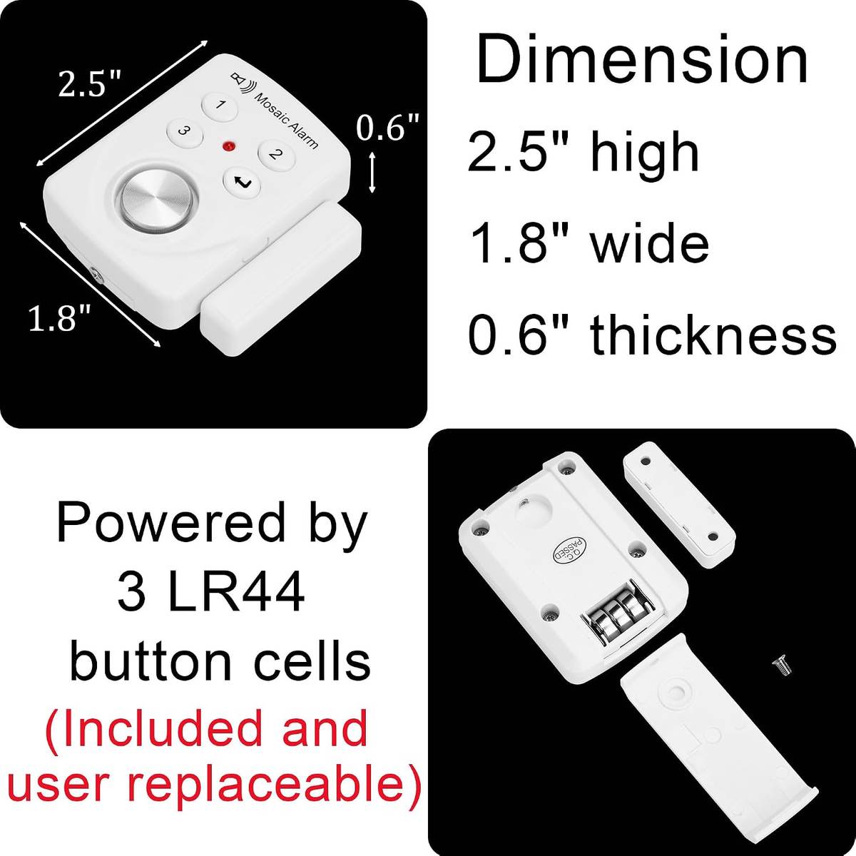 3er-Pack Tür- und Fenster-Vibrationsalarm