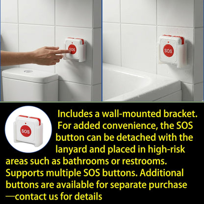 4G LTE LifeAlert System for Seniors - No Monthly Fee | Wireless Emergency Call Button with LCD Receiver, Waterproof Wristband, Call Button, Door Alarm